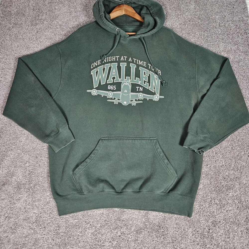 Morgan Wallen Hoodie Adult 2XL Green One Night At A Time 2024 Tour Country Music